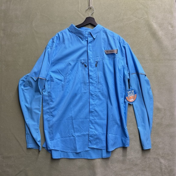 Columbia Other - Columbia Force XII ZERO LS Hybrid PFG Omni-Shade UPF 50 Mens XL Blue Shirt
